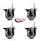 Service Caster 4 Inch Semi Steel Wheel Swivel 58 Inch Threaded Stem Caster Set with Brake SCC SCC-TS20S414-SSS-PLB-58212-4 - alternate 2